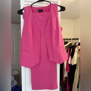 Pink Sleeveless Vest and Pants Set